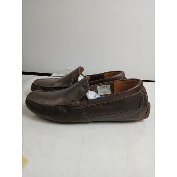 USED Clarks mens Markman Plain Driving Style Loafer,Dark Brown Leather-Size 10.5 - Picture 2 of 8